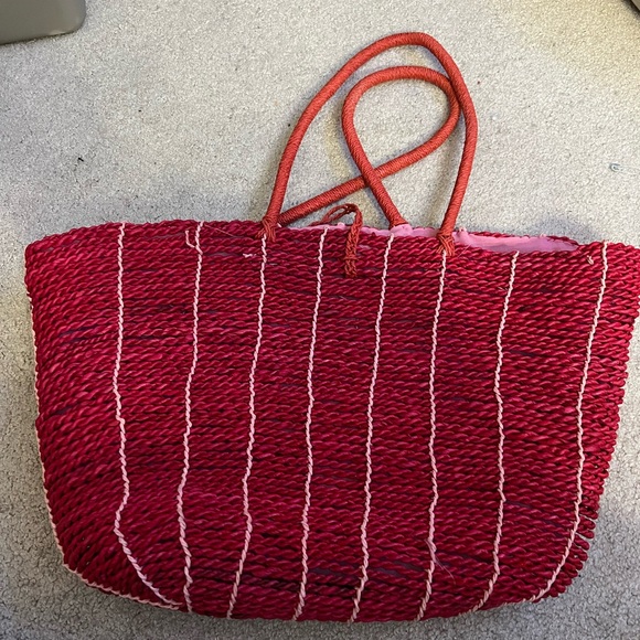 Pink Woven Roxy Tote Bag - Picture 2 of 4